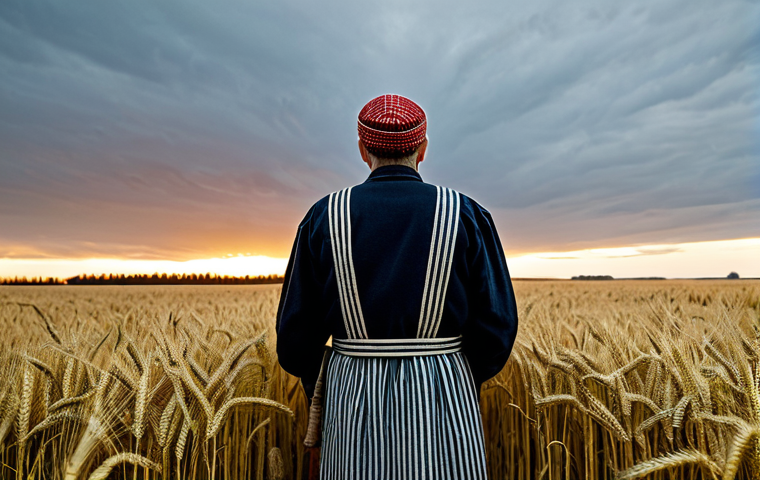 The Quiet Resistance**

"A stoic Latvian farmer, fully clothed in modest, traditional clothing, stands in a golden wheat field at sunset, looking towards the horizon. The scene evokes a sense of quiet determination and resilience. In the background, subtle symbols of Latvian national identity are visible, like a traditional woven pattern on his clothing or a distant farmhouse with a specific architectural style. Safe for work, appropriate content, professional photography, perfect anatomy, natural proportions, high quality."

**
