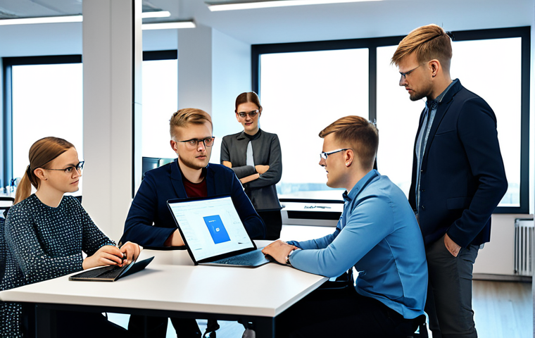 라트비아 IT 산업 - **

"A modern cybersecurity conference in Riga, featuring experts presenting on stage and attendees ...