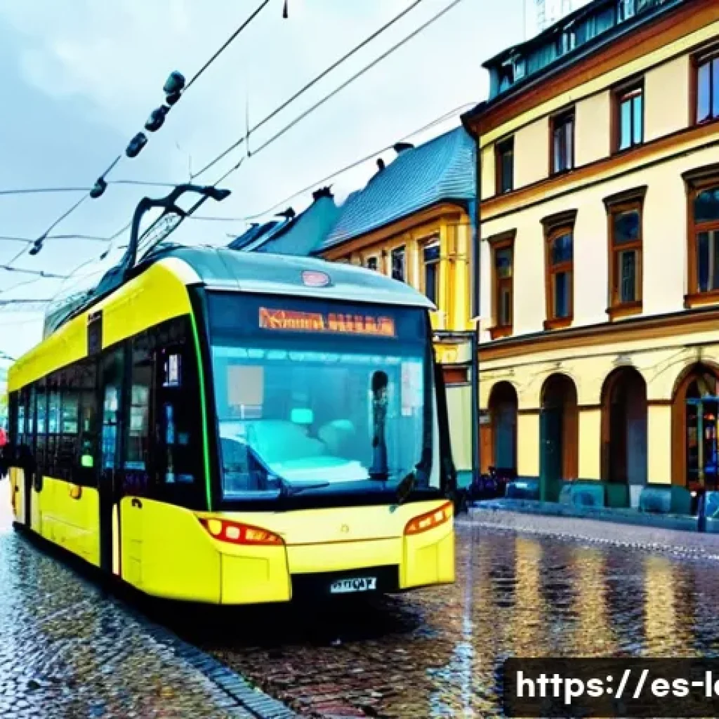 라트비아 방문 전 알아야 할 점 - A bustling street scene in central Riga showcasing diverse public transportation: modern trams, buse...