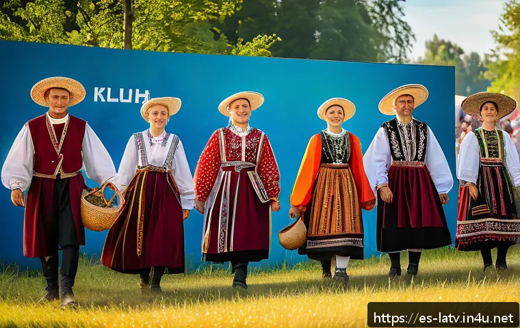 라트비아에서 발생한 주요 사건사고 - A vibrant cultural festival in Latvia showcasing traditional folk costumes, music, and dance in a li...