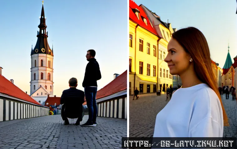 Home 17 라트비아와 에스토니아 비교 - Photorealistic split-scene travel comparison of Latvia and Estonia, left side showing Riga’s elegant...